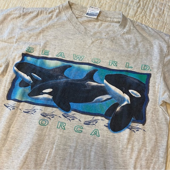 Vintage 90s Orca Seaworld Tee T-shirt S - Picture 2 of 9